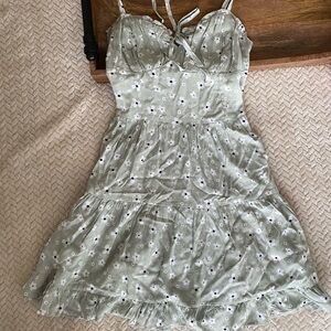 Hollister Light Green Floral Dress